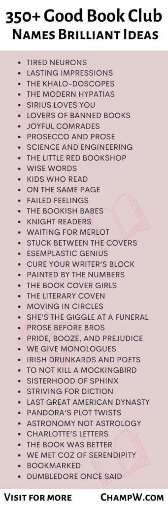 350 Good Book Club Names Brilliant Ideas For Book Lovers