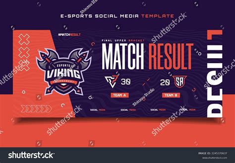 Match Result Esports Gaming Banner Template Stock Vector Royalty Free