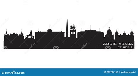 Addis Ababa Ethiopia City Skyline Vector Silhouette Stock Vector ...