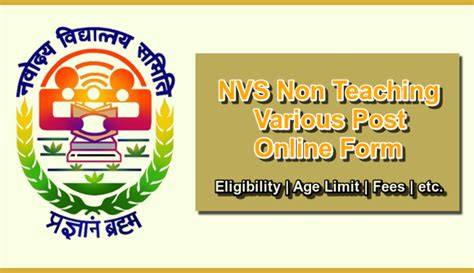 NVS Non Teaching Various Post Online Form 2024 1377 Vacancy