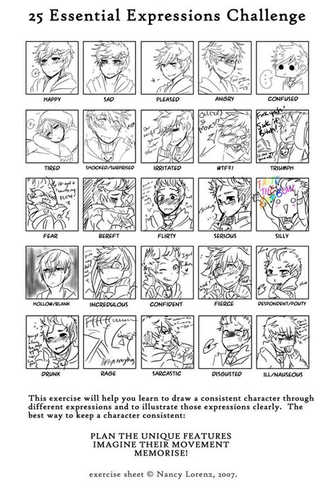 25 Essential Expressions By Solitaryhideandseek On Deviantart