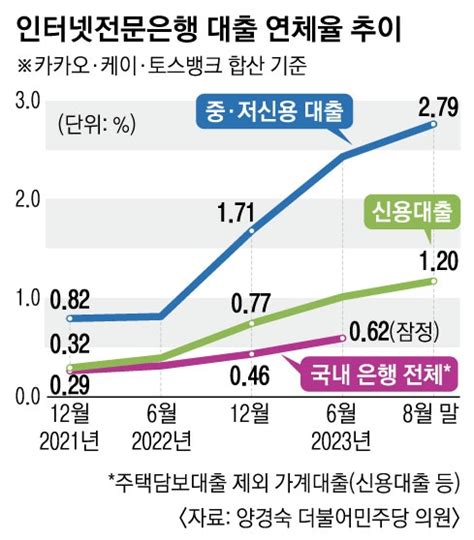 인터넷은행 연체율 급등 부실 경고등 서울신문