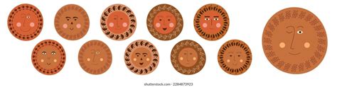 characters cheerful abstract faces illustration stock vector