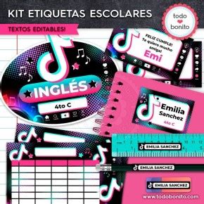 TikTok Kit Imprimible Etiquetas Escolares