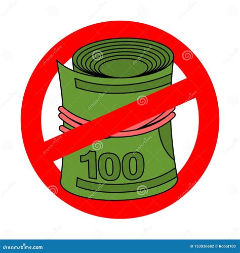 Stop Money Roll Ban Dollars Rolled Cash Stock Vector Illustration Of