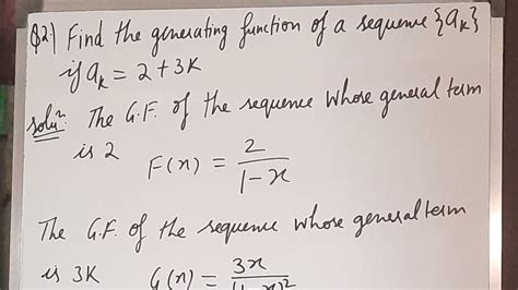 L 77 Use Generating Function To Solve The Recurrence Relation Mca 1st Sem Discrete Mathematics