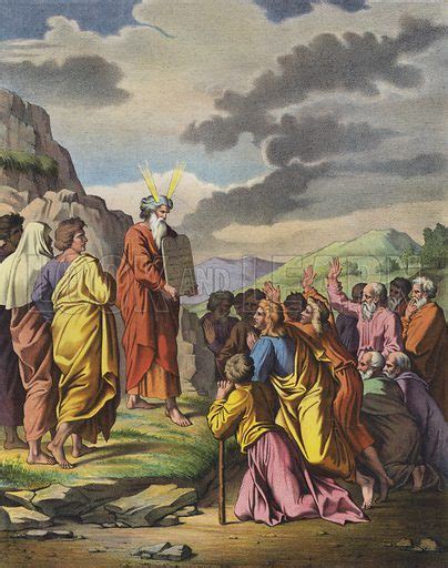 Moses Delivering The Ten Commandments To His People Stock Image Look