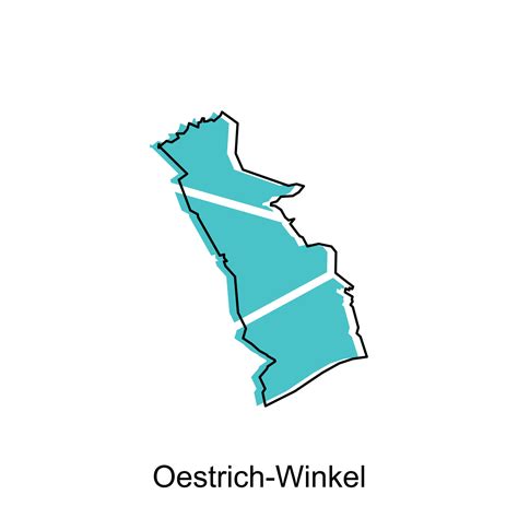 Map Of Oestrich Winkel Geometric Colorful Illustration Design Template