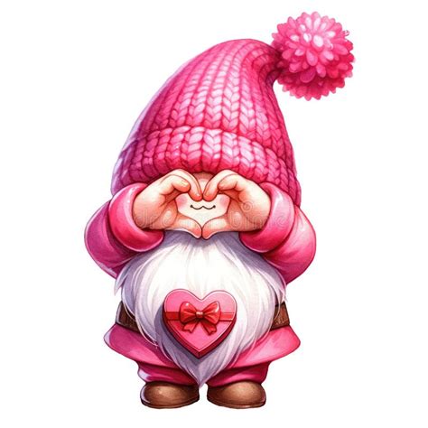 Cute Gnome Box Chocolates Valentine Clipart Illustration Ai Generative