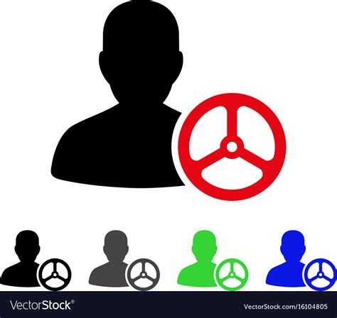 Driver person flat icon Royalty Free Vector Image