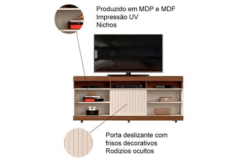 Rack Bancada P Tv At Pol Dili C Nichos E Rod Zios Cm Dj
