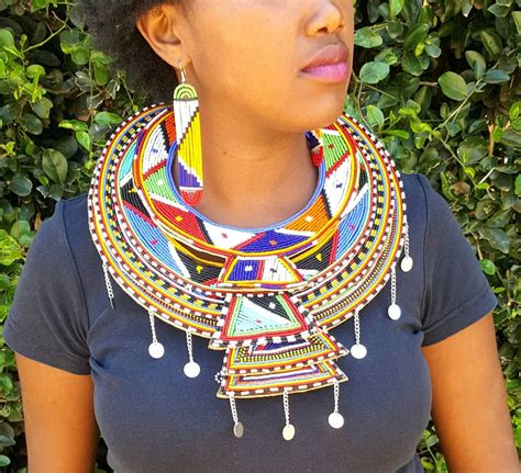 Maasai Wedding Necklaceafrican Necklace Sets Layered Etsy