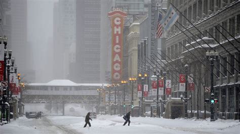 Chicago In A Snow Blizzard Wallpaper Chicago Winter Chicago