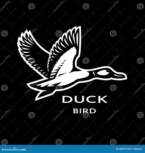 Logo De Canard Volant Sur Fond Sombre Illustration Stock