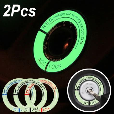 Luminous Ignition Switch Cover Sticker Car Key Switch Glowing