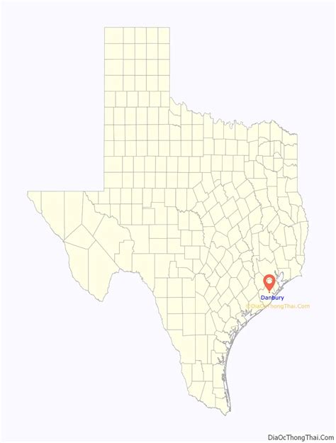 Map of Danbury city, Texas - Thong Thai Real