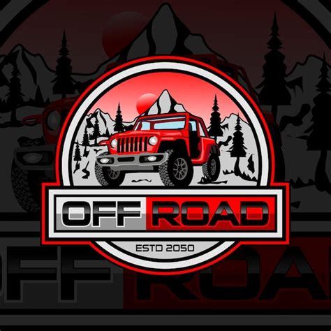 Abenteuer Offroad Jeep Logo Design Premium Vektor