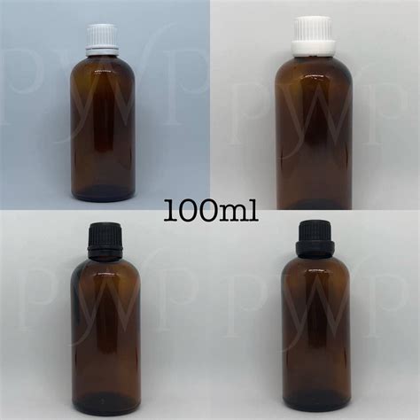 Jual Botol Kaca Amber 100ml Botol Essential Oil Tutup Hitam Putih