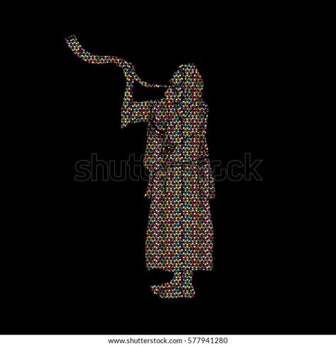 Shofar Blowing Kudu Shofar Blower Design Stock Vector Royalty Free