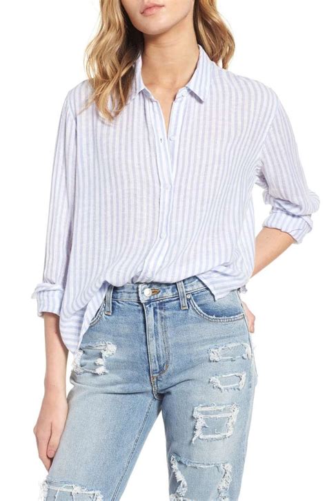 Rails Sydney Stripe Linen Blend Shirt Nordstrom Linen Blend Shirt