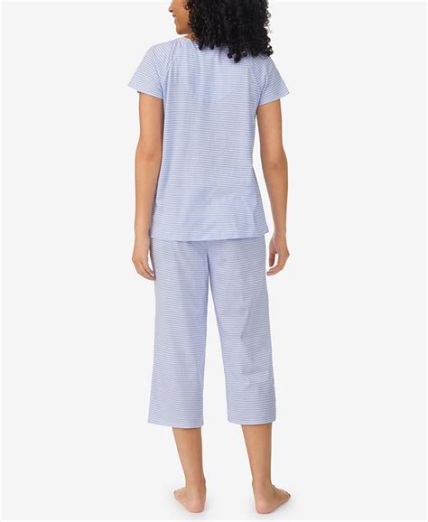 Aria Womens Cap Sleeve Capri 2 Piece Pajama Set Macys