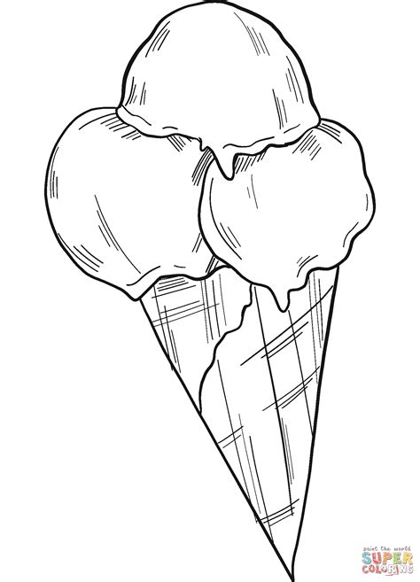 Ice Cream Cone Coloring Page Free at Bobby Mosca blog