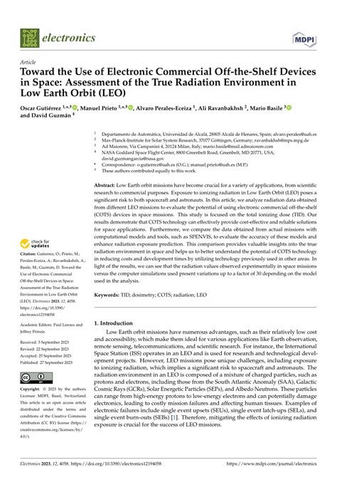 PDF Toward The Use Of Electronic Commercial Off The Shelf Devices In