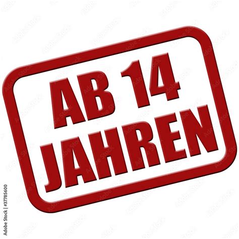 Stempel Rot Rel AB 14 JAHREN Stock Illustration Adobe Stock