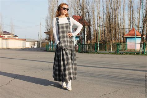 Зимний бохо-сарафан "Софи", шерсть, кожа, хлопок в интернет-магазине на ...