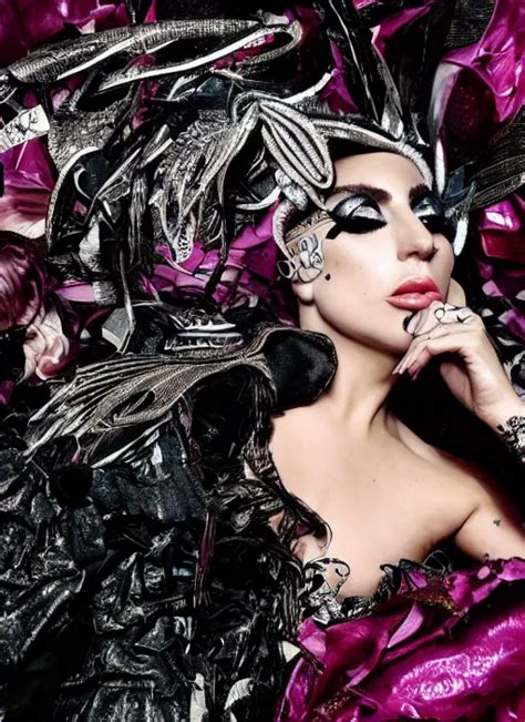 Lady Gaga Styled By Nick Knight Posing Photohoot Set Stable