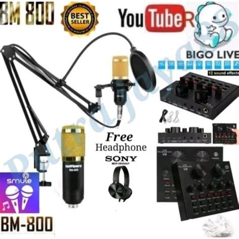 Jual Paket Komplit Microphone Condenser Rechording BM 800 Mic Karaoke