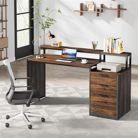 Amazon Tribesigns Inch Computer Desk With Drawers Office