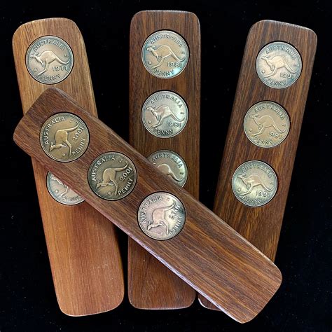 Aussie Hardwood Two Up Game Set With Australian Pennies Anzac Day Two