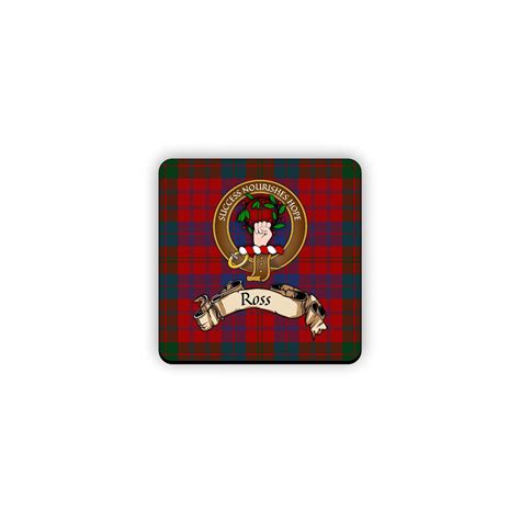 Ross Scottish Clan Tartan Motto Crest Rubber Coaster | Etsy