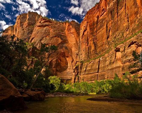 Stany Zjednoczone Utah Park Narodowy Zion Kanion Ska Y Rzeka