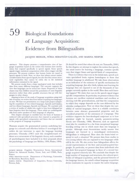 59 Biological Foundations Of Language Acquisition