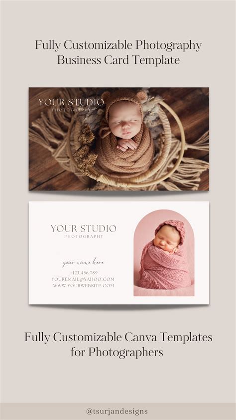 Photography Business Card Template Business Card Design Newborn Photography Marketing ...