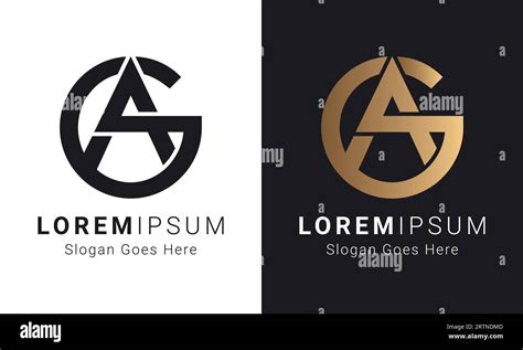 Luxury Initial GA or AG Monogram Text Letter Logo Design Stock Vector ...