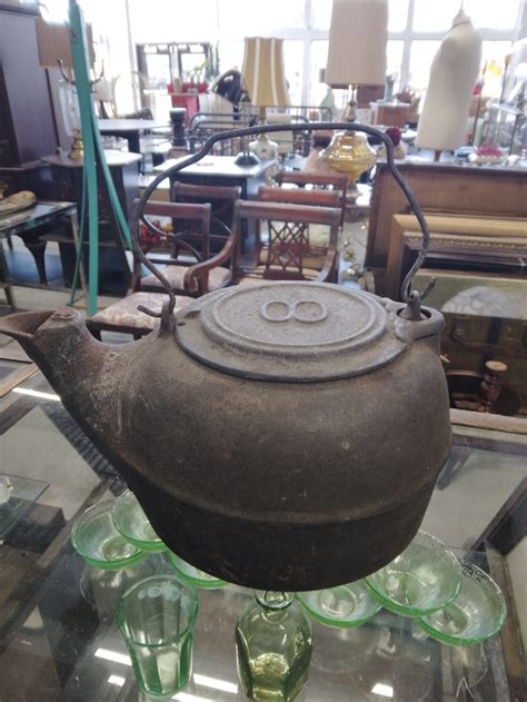 Antique Cast Iron Tea Kettle W Swivel Lid And W X T Martin S