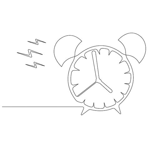 Dessin D art En Ligne Continue De L horloge Réveil Sonnant Illustration