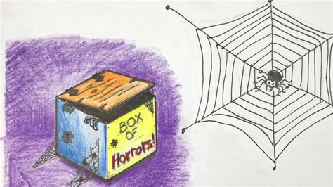 How To Draw A Halloween Box Of Horrors With Spiderweb Spooky Isometric