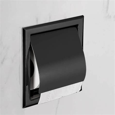 Zwart Papier Houders Moderne Wall Mount Matte Blac Grandado