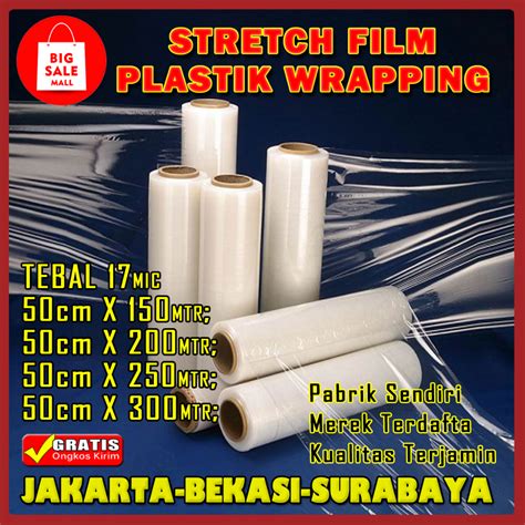 Jual Plastik Wrapping Stretch Film Bening 30cm 50cm Warna Bening