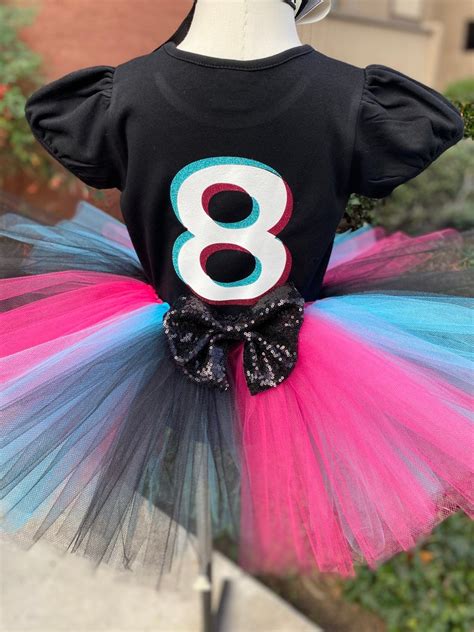 CUSTOM TIK TOK Inspired Tutu Set Outfit Birthday Pink Etsy