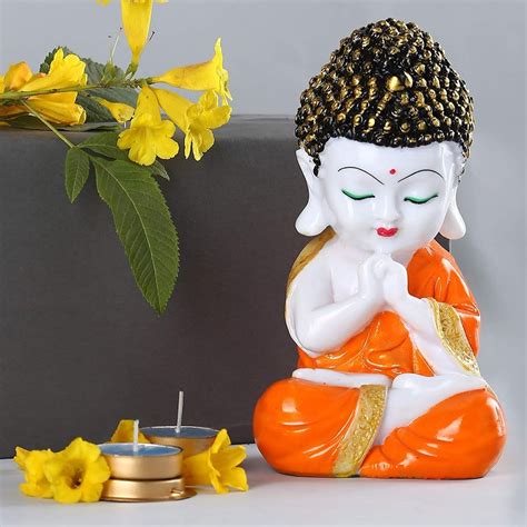 Multicolor Buddha Polyresin Statues For Interior Decor Size Dimension