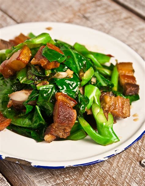 Stir Fried Gai Lan Chinese Broccoli And Crunchy Pork Belly A Photo On Flickriver