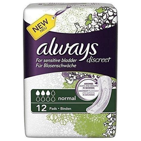 Always Discreet Normal Incontinence Pads Pack Of 36 3 X 12 By Always Discreet