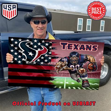 Houston Texans Mascot Wood Flag