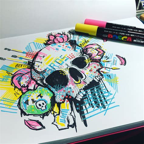 Playing around with new markers #posca #poscamarkers Let me just … in 2020 | Graffiti doodles ...