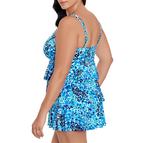 Longitude Swimwear Womens Plus Size Swimdress Fanciful Swimsuits